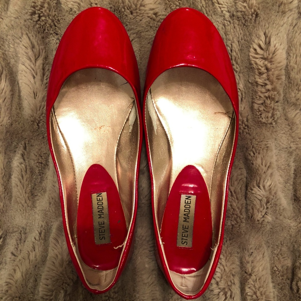Steve Madden Red Ballet Flats
